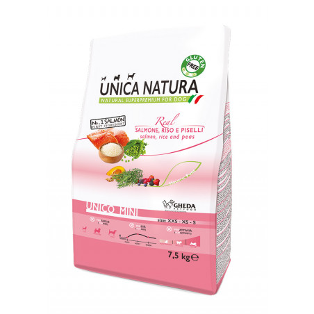 UNICA-NATURA-MINI–SALMON, RICE-&-PEAS-7.5kg.